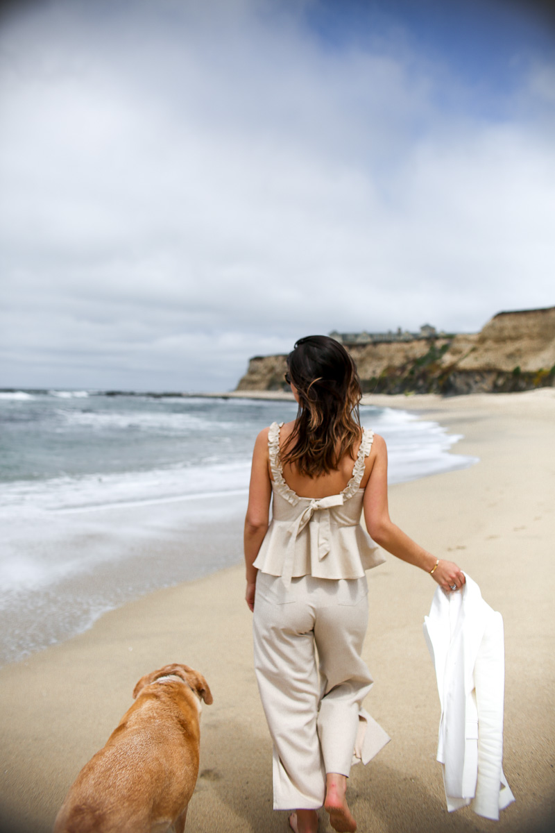 ruffle linen top