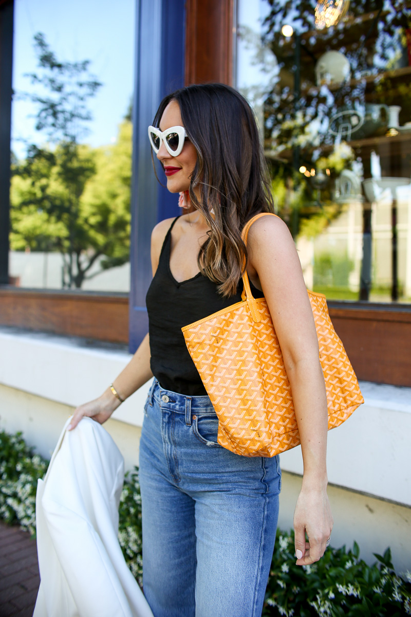 yellow goyard tote