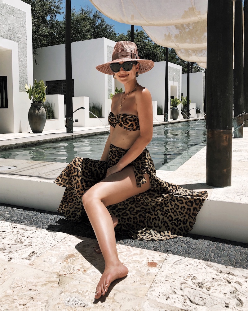 leopard two piece swim