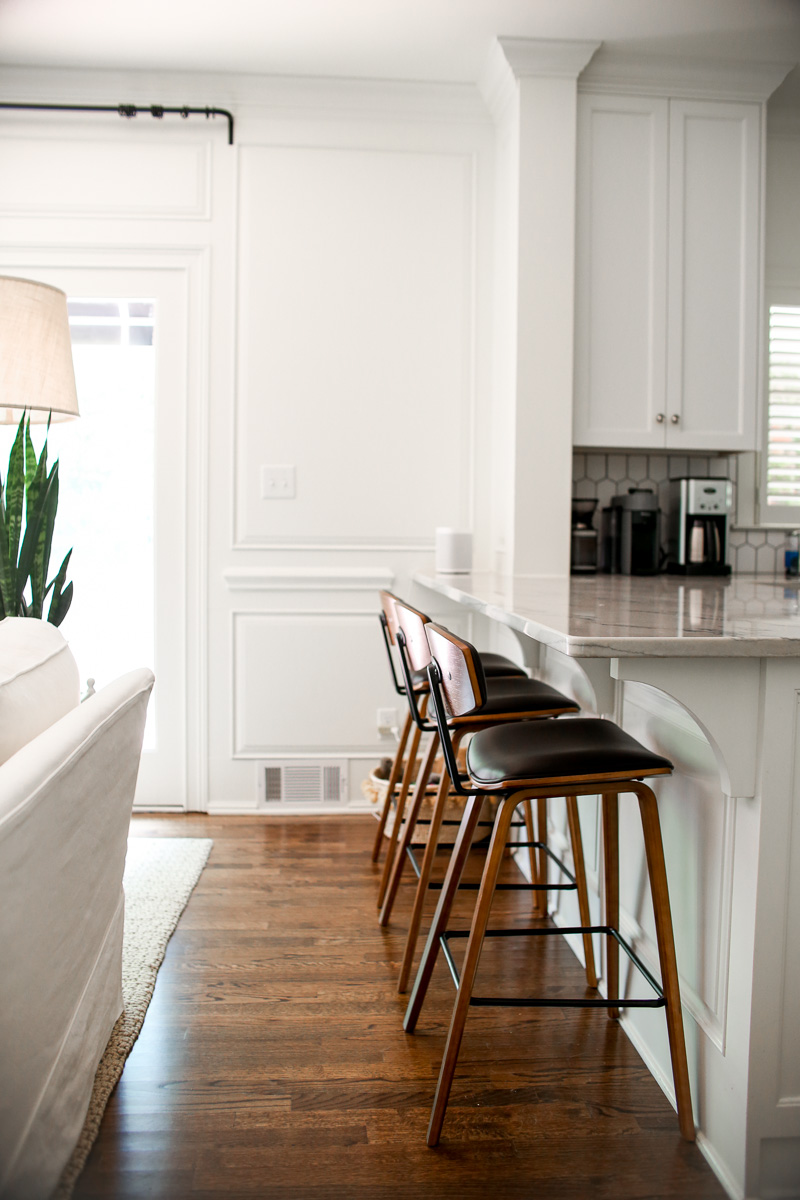 black leather counter stool