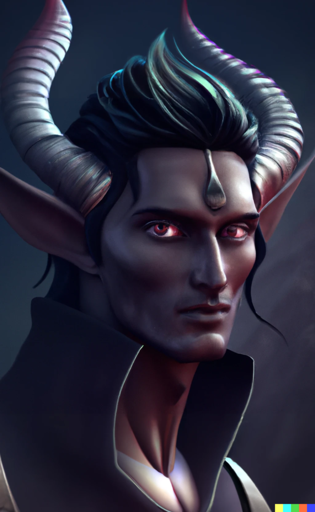 photorealistic digital photograph of an attractive olive bronze skinned male desi tiefling with dark hair and purple eyes and spiraling horns

Taresh Rajakumar, my tiefling D&D character