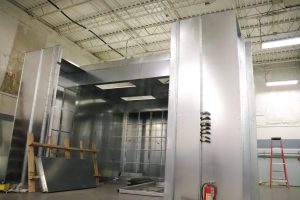 Large paint booth during construction