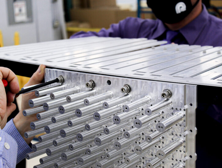 Mechanical assembling of a precision assembly for a military defense application.