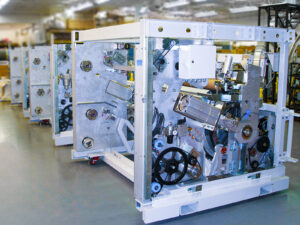 PEKO's advanced NPI facility, showcasing a pilot production run of custom automated printing equipment.