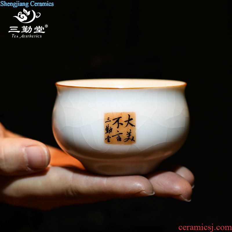 The three regular caddy large persimmon seal pot jingdezhen domestic large deposit S51100 wake receives tea storehouse