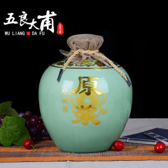 5 jins of ceramic bottle storage bottle wine jar sealing strip lock liquor bottle empty jars of jingdezhen ceramic bottle