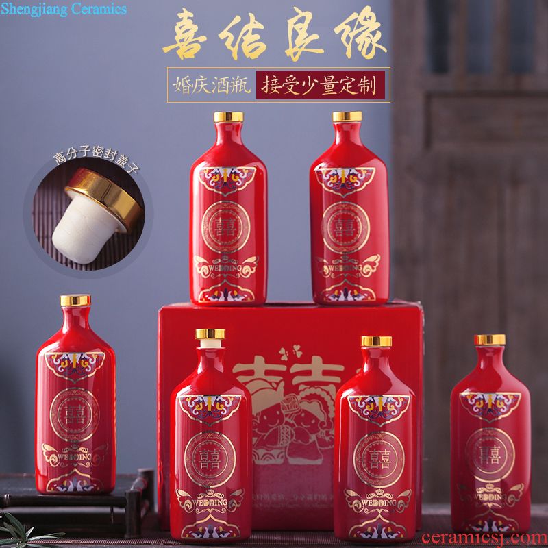 Jingdezhen blue and white porcelain traditional decanters classic household hip hip flask wine liquor hotel points