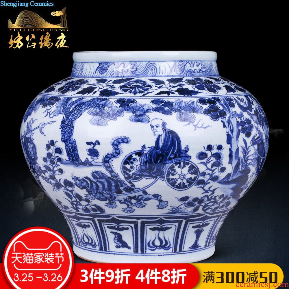 Jingdezhen ceramics collection furnishing articles archaize home sitting room adornment colour dragon emperor qianlong wooden stick vase