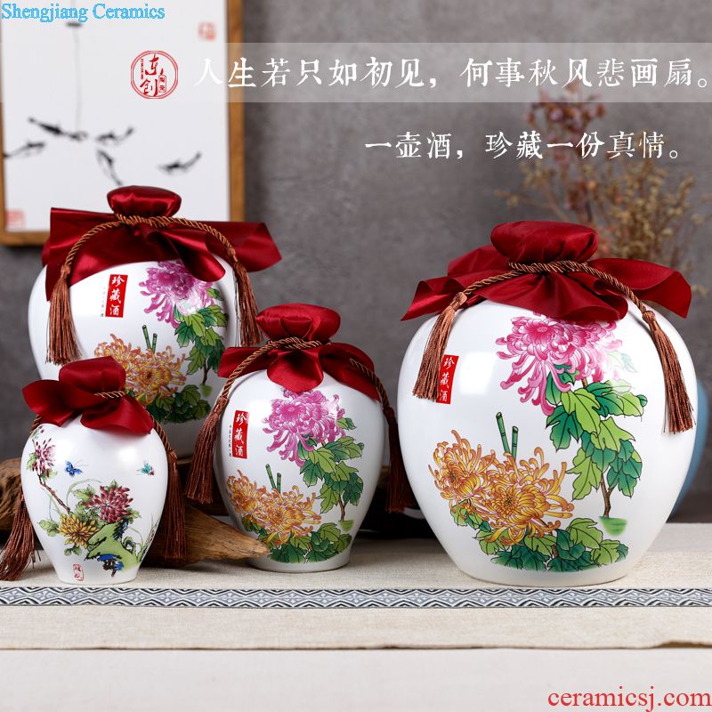 Jingdezhen ceramic sichuan pickled pickles bacon seal pot security kimchi altar salt pickles pickled egg storage