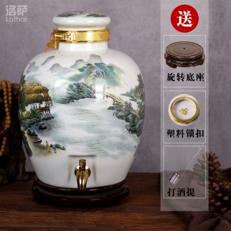 Jingdezhen ceramic antique wine jar sealing it home 10 jins of 50 pounds to wine bubble medicine wine liquor jugs