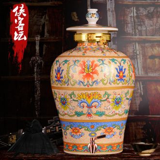 Jingdezhen ceramic jar 50 kg medicine bottle bottle lead-free hip flask it dip jugs qingming scroll
