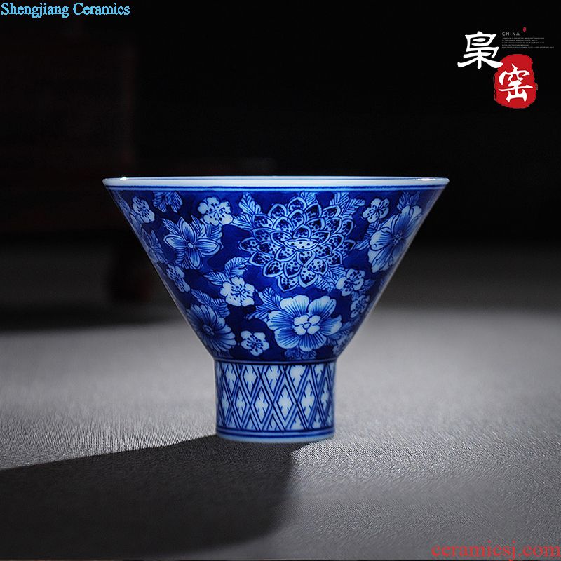 Hand colored enamel porcelain large caddy jingdezhen archaize seal storage tanks kung fu tea black tea accessories