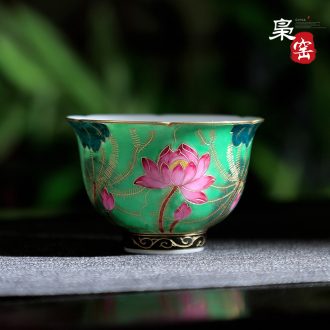 Jingdezhen ceramic kung fu tea set parts hand-painted painting of flowers and tea tea strainer screen pack tea strainer)