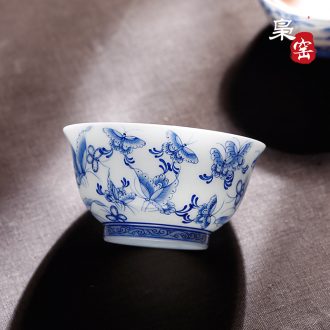 Jingdezhen hand-painted master cup sample tea cup famille rose porcelain cups rooster kung fu tea cup single cup individual small tea cups