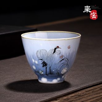Jingdezhen hand-painted ceramic seal pot of tea tea powder enamel pot box medium black tea pu-erh tea storage tanks