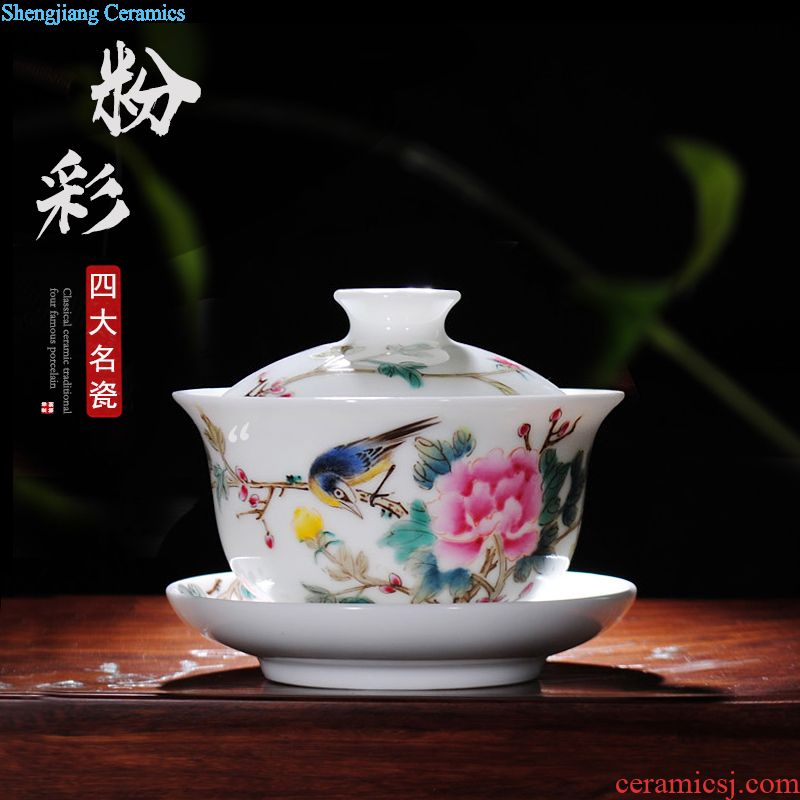 Jingdezhen ceramic kung fu tea masters cup cup single cup hand-painted colored enamel cups individual sample tea cup