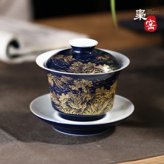 Archaize of jingdezhen ceramic teacups hand-painted master sample tea cup cup pastel kung fu tea cup Buddha means individual cup