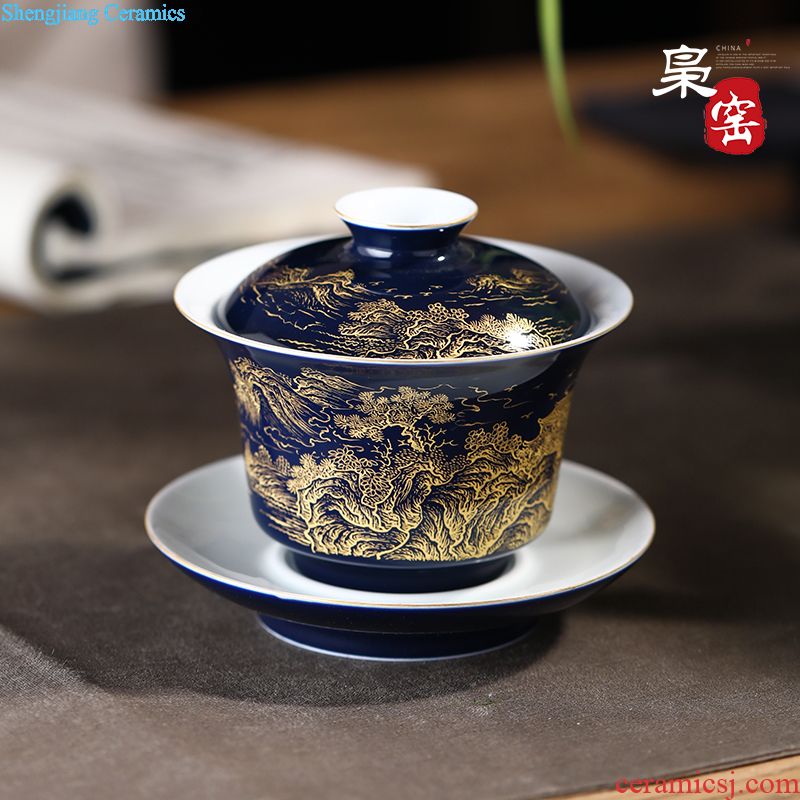 Archaize of jingdezhen ceramic teacups hand-painted master sample tea cup cup pastel kung fu tea cup Buddha means individual cup