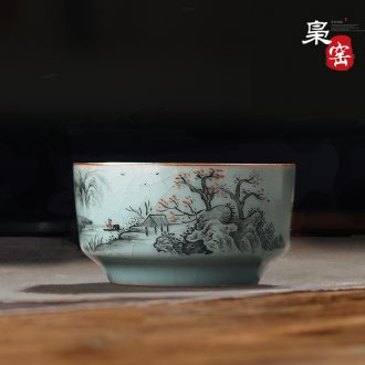 Jingdezhen tea set single glass ceramic cups of tea light colored enamel hand-painted kung fu master cup sample tea cup individual cup