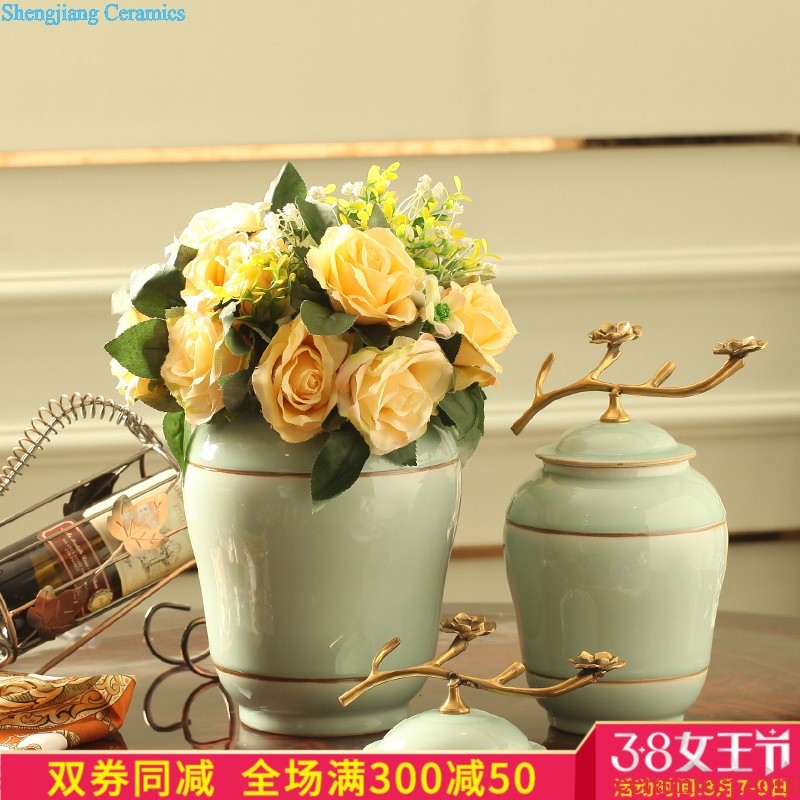European style living room vase creative TV cabinet table between example simulation flower dried flowers flower arrangement ceramic ornaments furnishing articles