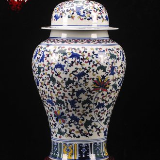 Jingdezhen ceramic Chinese red vase furnishing articles home decoration new Chinese flower arranging bottle porcelain arts and crafts