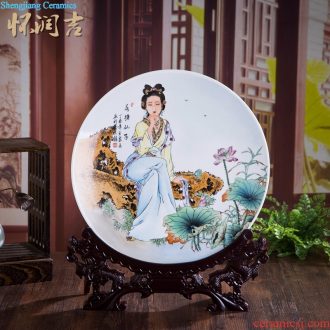 Sit furnishing articles hand-drawn characters of jingdezhen ceramics decoration hanging dish plate new sitting room of Chinese style household arts and crafts