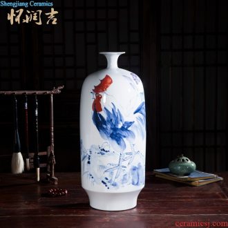 Huai embellish, jingdezhen ceramic painting vase freehand brushwork in traditional Chinese painting very beautiful vase peony classical fashion furnishing articles