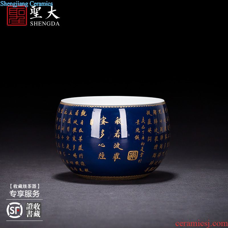 Santa hand-painted ceramic kung fu tea tea maintain five kirin master light hand, jingdezhen blue and white tea