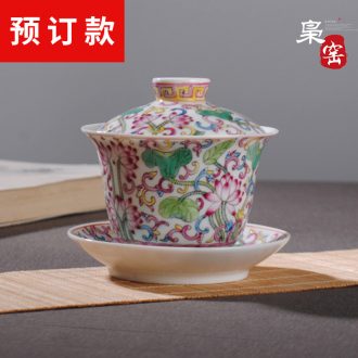 XY - CJ312C owl kiln jingdezhen fine ceramic famille rose tea set the eight immortals characters play kung fu tea set, tea POTS