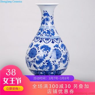 238 jingdezhen ceramic vases, antique blue and white porcelain decoration creative home furnishing articles of handicraft sitting room in the New Year