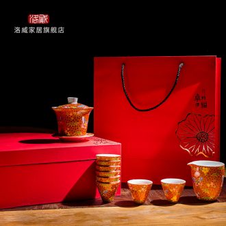 , new dishes suit household dish bowl European ceramic bone China jingdezhen Chinese court dishes tableware