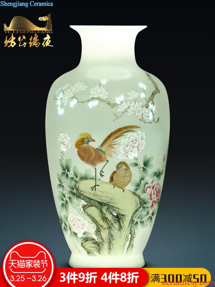 Archaize of jingdezhen ceramics powder enamel paint painting of flowers and ear vase furnishing articles flower arrangement sitting room adornment handicraft