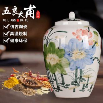 Jingdezhen ceramic bottle 1 catty 3 kg 5 jins of 10 jins possession FengTan small jar liquor bottle sealed bottles