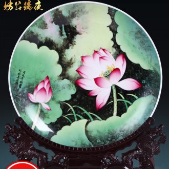 Jingdezhen ceramics furnishing articles imitation qing qianlong powder blue glaze carving paint carp vases, Chinese style household decorations