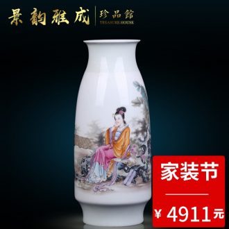 Jingdezhen ceramics powder enamel modern household adornment handicraft furnishing articles vase bottle gourd Zhang Bingxiang landscapes