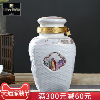 Jingdezhen ceramic jars it jugs of archaize bubble wine bottle with leading 10 jins 50 kilo bubble wine jars of liquor