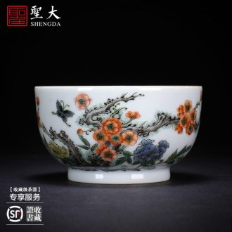 Santa teacups hand-painted ceramic kungfu archaize yongle blue pressure hand cup cup all hand of jingdezhen tea service master