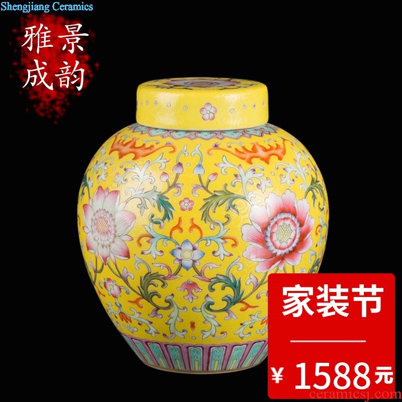 Jingdezhen ceramic manual tong qu caddy of new Chinese style household pu-erh tea seal save receives a large