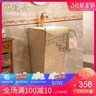 The package mail of jingdezhen ceramic art mop basin mop mop pool pool Fangyuan golden flowers and birds