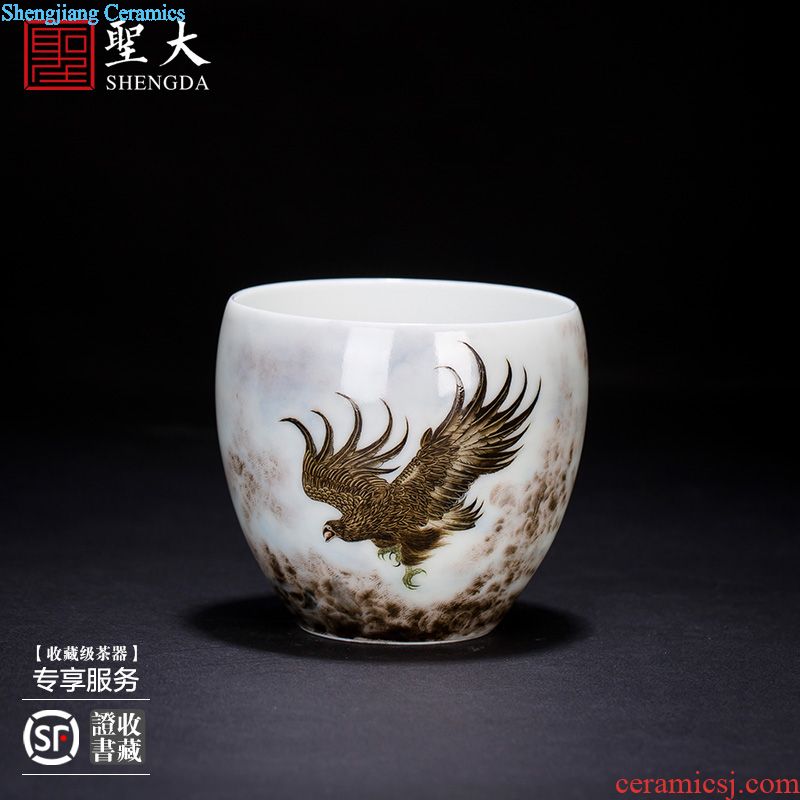 St the ceramic masters cup hand-painted heavy color ink features individual cup of jingdezhen blue water pure manual kung fu tea cups