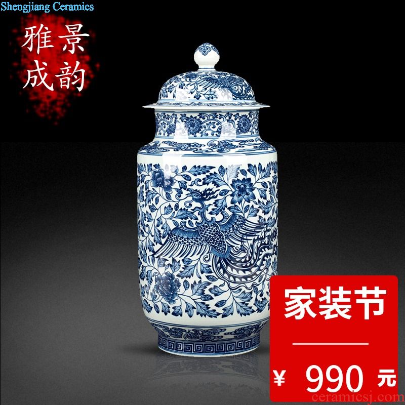 Jingdezhen ceramic canned pea green glaze butterfly general act the role ofing is tasted furnishing articles new Chinese style household porcelain decoration in the sitting room