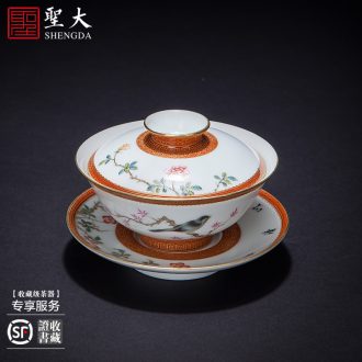 Master sample tea cup cup of jingdezhen blue and white painting landscape ceramic hand-painted maintain cylinder cup all hand kung fu tea cups