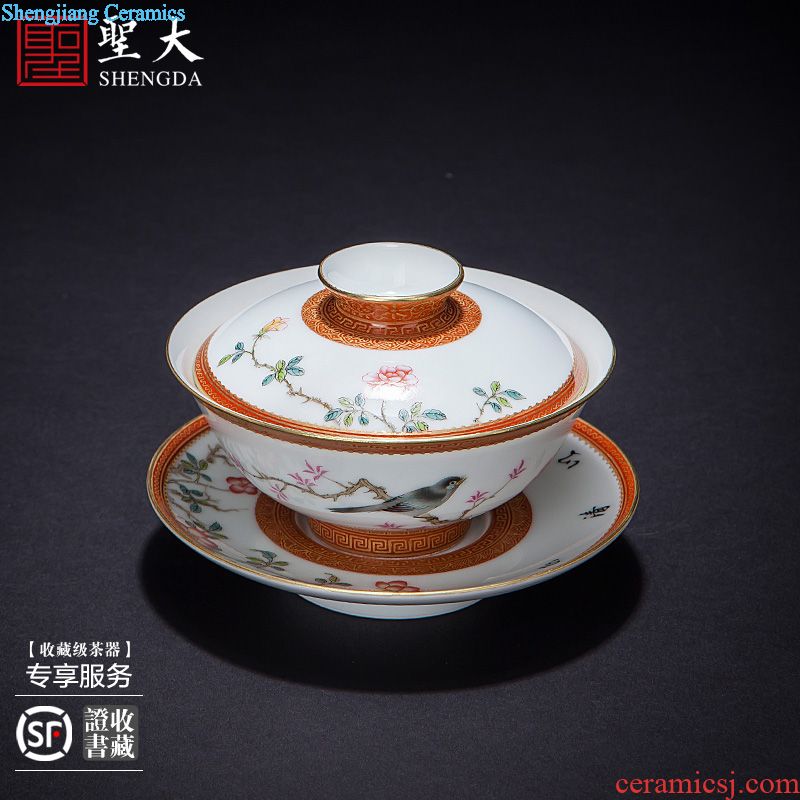 Master sample tea cup cup of jingdezhen blue and white painting landscape ceramic hand-painted maintain cylinder cup all hand kung fu tea cups