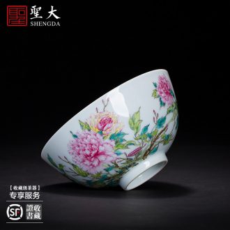 Santa teacups hand-painted ceramic kungfu pastel bamboo report peaceful straight koubei masters cup sample tea cup of jingdezhen tea service