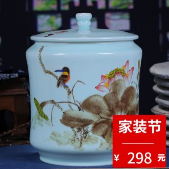 Jingdezhen ceramic hand-painted the ancient philosophers graph caddy seal POTS puer tea box packing box and POTS to restore ancient ways