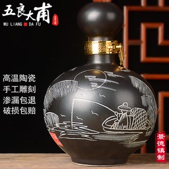 Jingdezhen ceramic jars bubble jars it liquor bottles with tap chivalrous man altar household ceramic seal pot