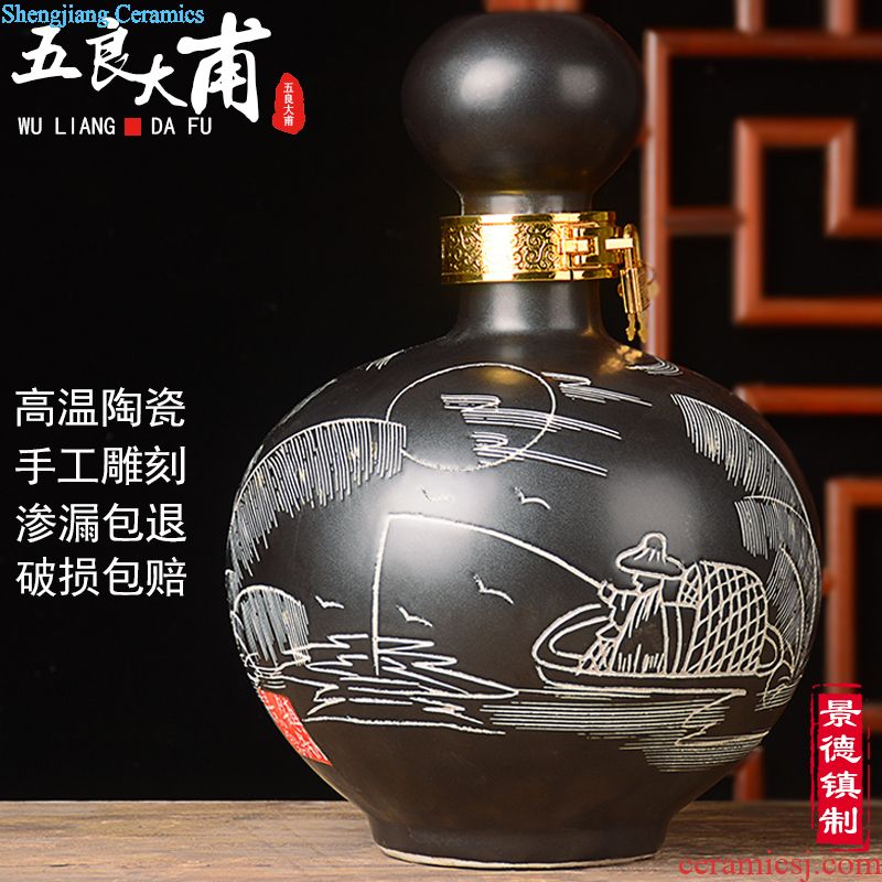 Jingdezhen ceramic jars bubble jars it liquor bottles with tap chivalrous man altar household ceramic seal pot