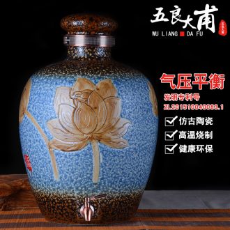Jingdezhen ceramic barrel ricer box meter box storage insect-resistant moistureproof 5 kg10kg15 jin 20 jins 30 meters places with cover
