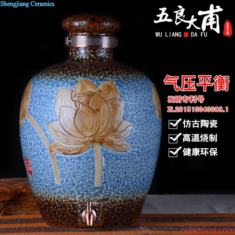 Jingdezhen ceramic barrel ricer box meter box storage insect-resistant moistureproof 5 kg10kg15 jin 20 jins 30 meters places with cover