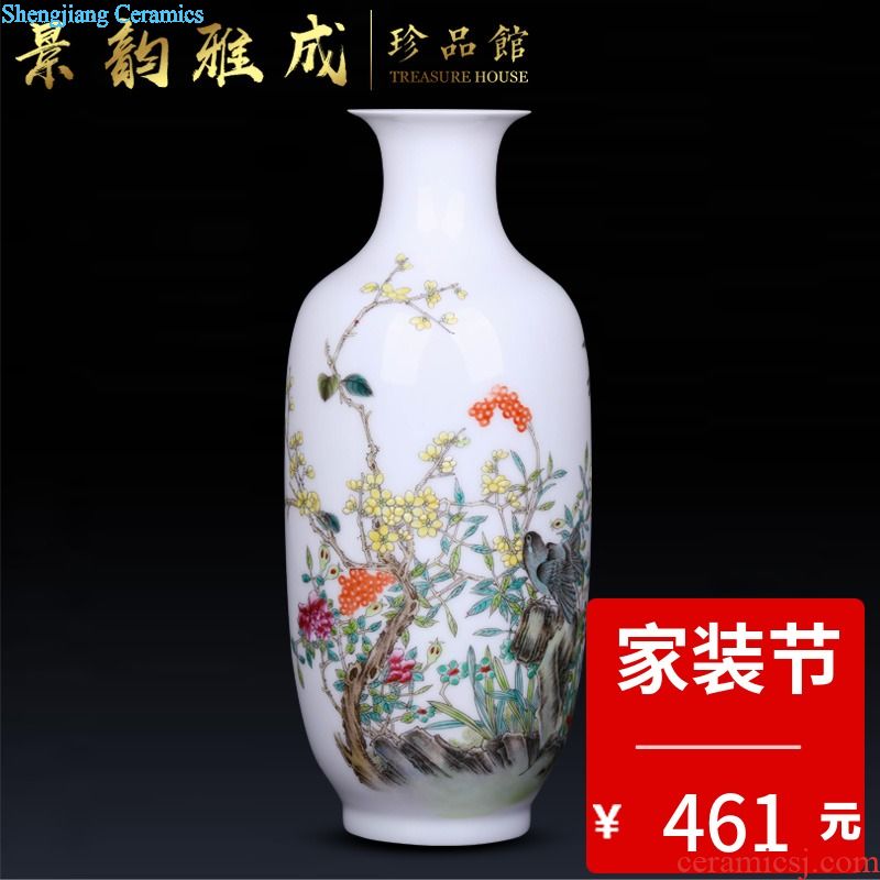 Jingdezhen ceramics antique vase manually restoring ancient ways of large vases, sitting room dry flower is placed continental red